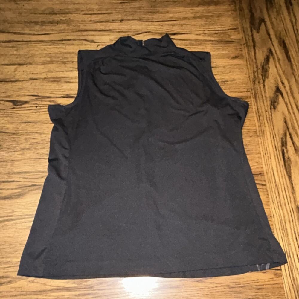 Ralph Originals Black Sleeveless Zip Mock Neck Women's Knit Tank Top Size M